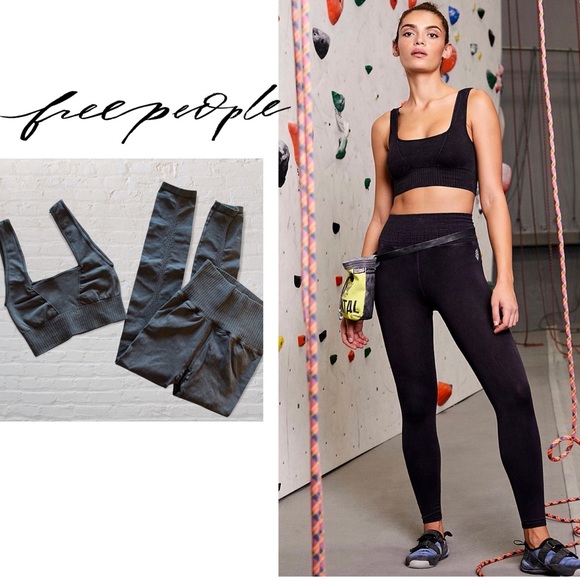 Free People Pants - FREE PEOPLE FPMOVEMENT GOOD KARMA LEGGINNGS SQUARE TOP BRA 2pc SET XS/S NWOT
